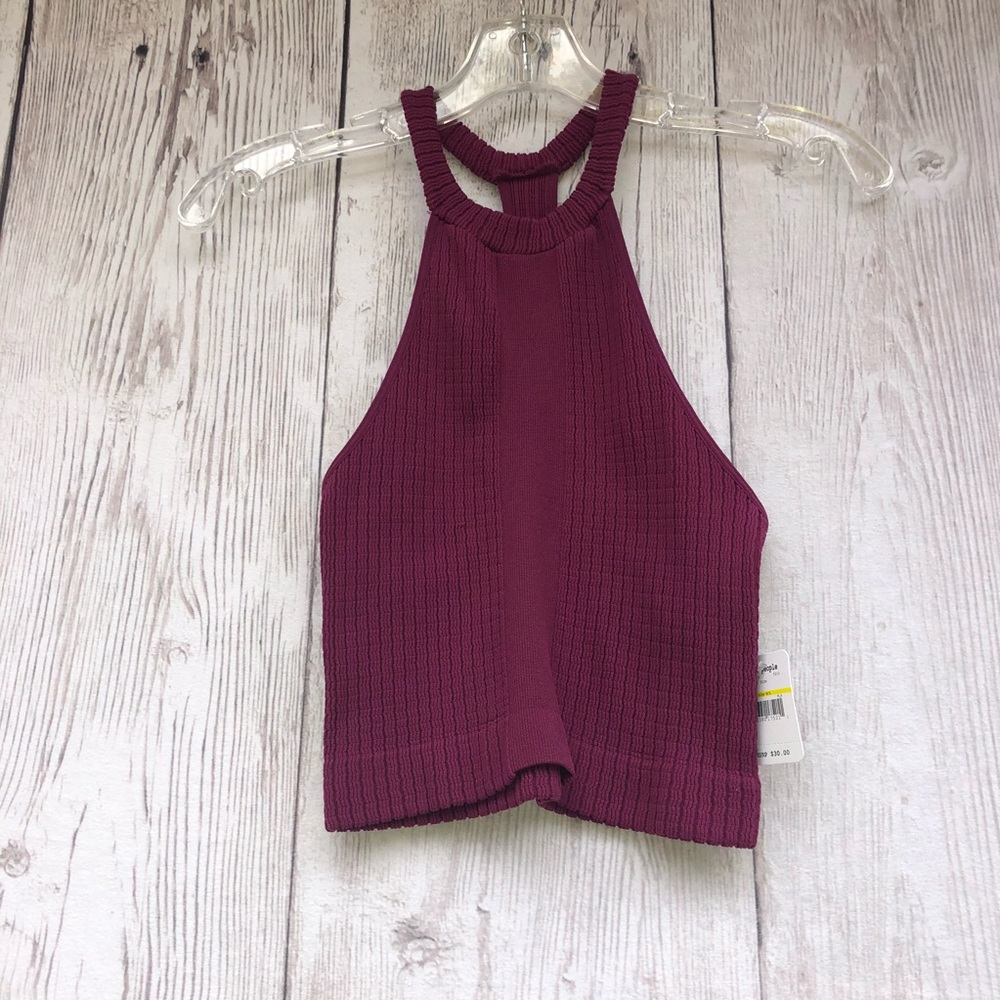 (Free people) plum seamless crop top - Picture 2 of 4